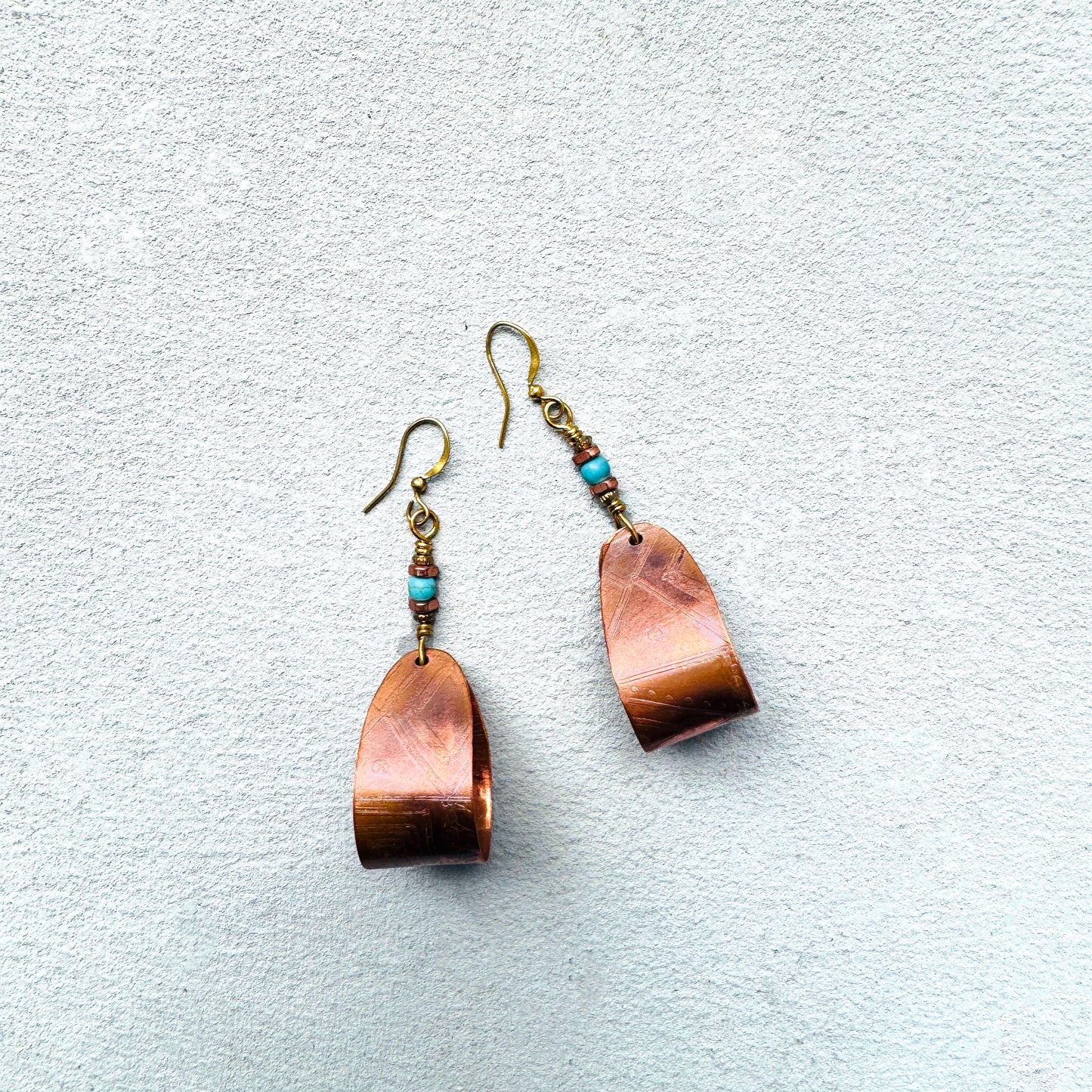 LOOP ETCHED COPPER EARRINGS - sample sale