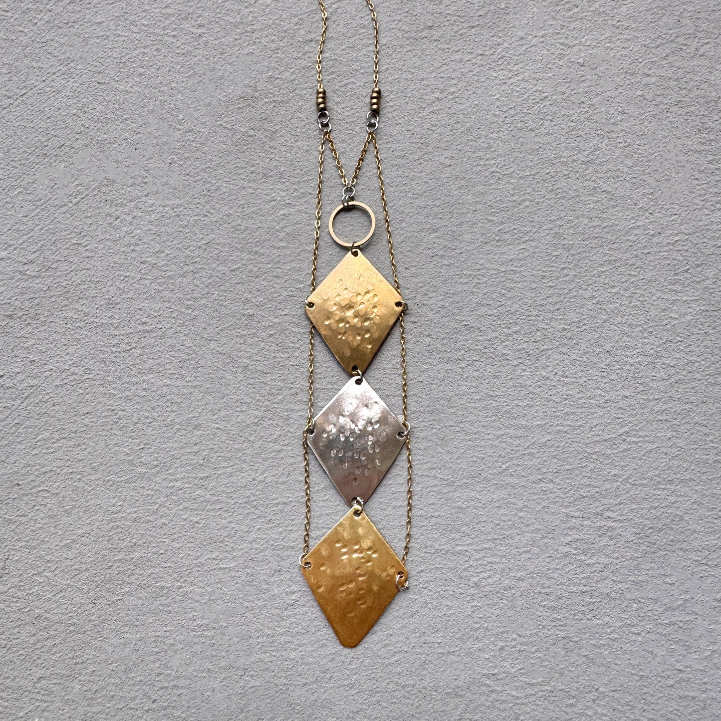 STACKED MIXED METAL RHOMBUS NECKLACE – MIXED METAL