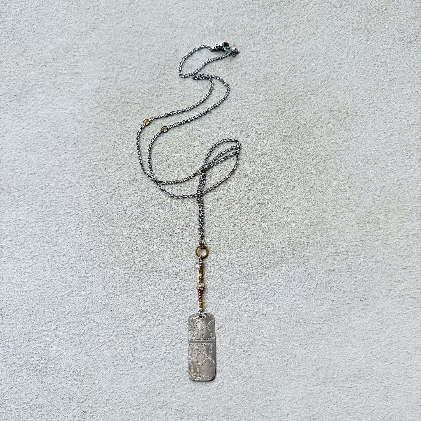 ETCHED SILVER Y NECKLACE - end of season sale