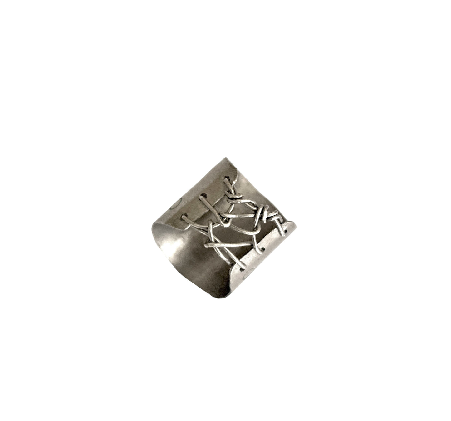 SILVER STAMPED RING