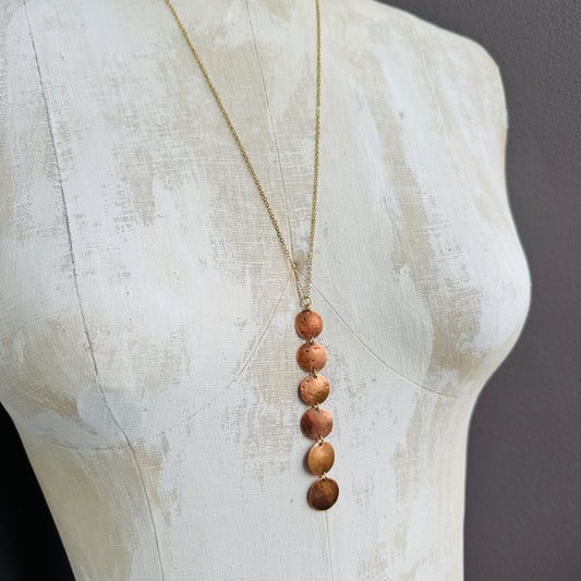 STACKED COPPER MOONS NECKLACE