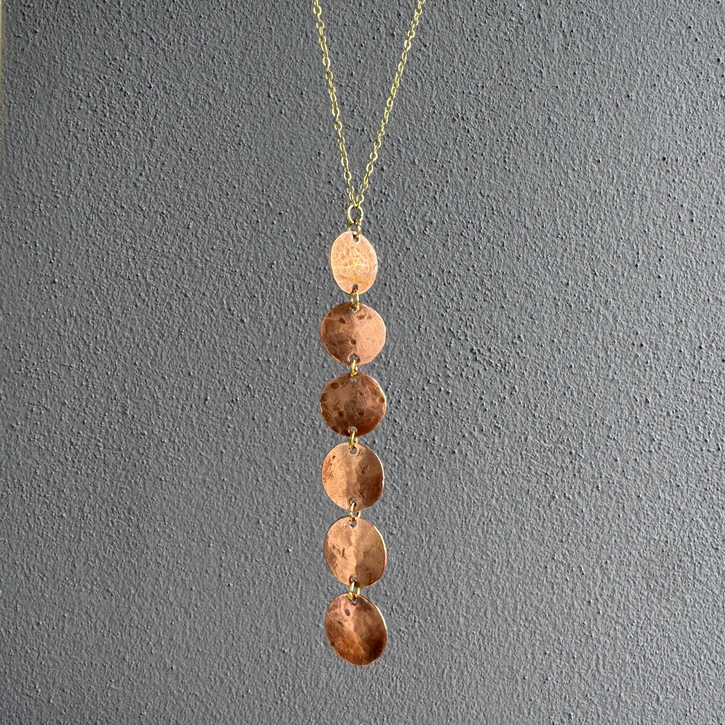 STACKED COPPER MOONS NECKLACE