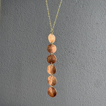 STACKED COPPER MOONS NECKLACE