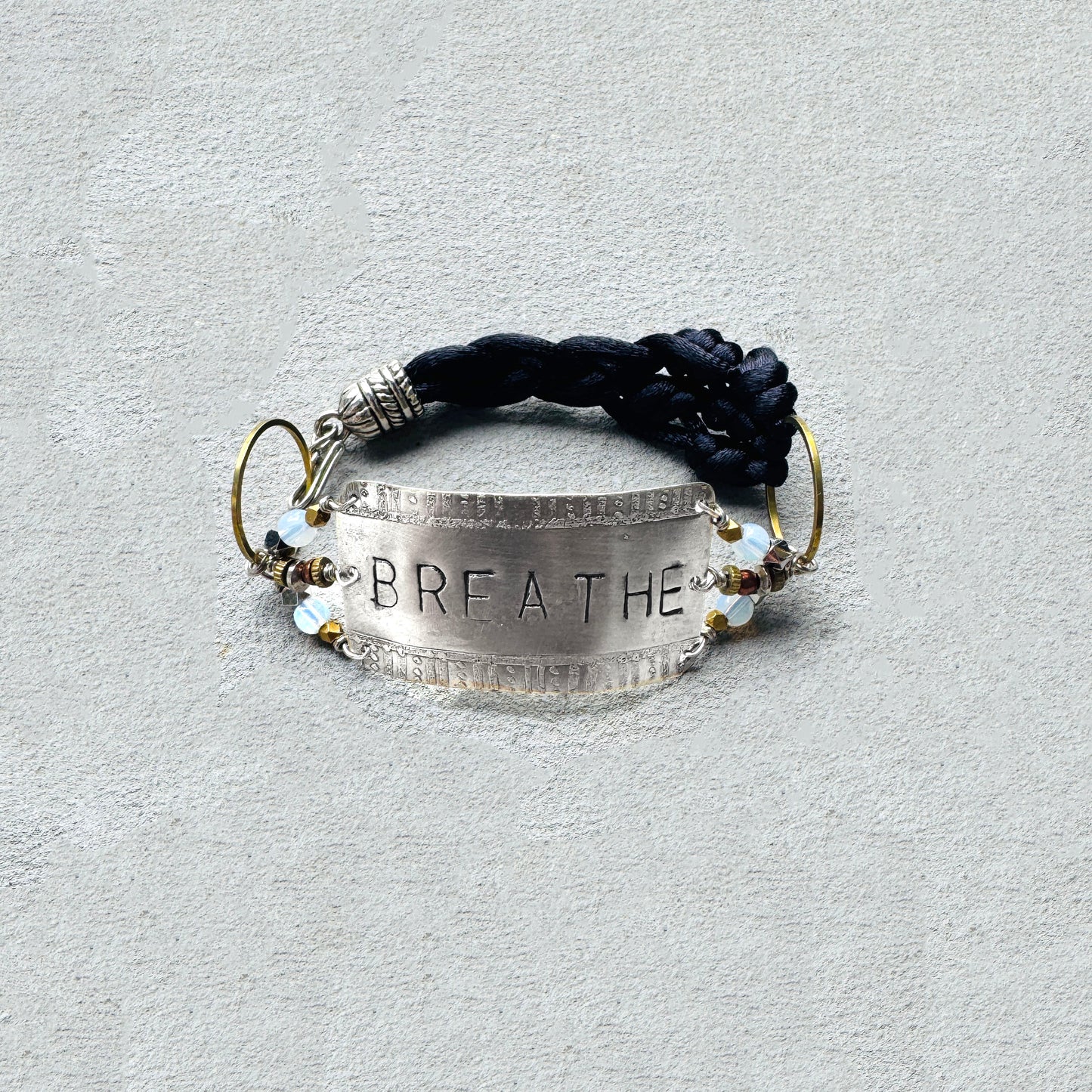 BREATHE SILVER STAMPED BRACELET