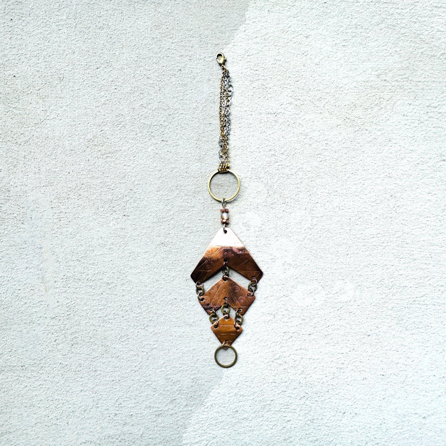 TRIBAL ETCHED COPPER BRACELET - end of season sale
