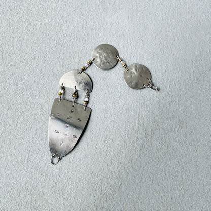 SILVER GEOMETRIC STAMPED BRACELET - end of season sale