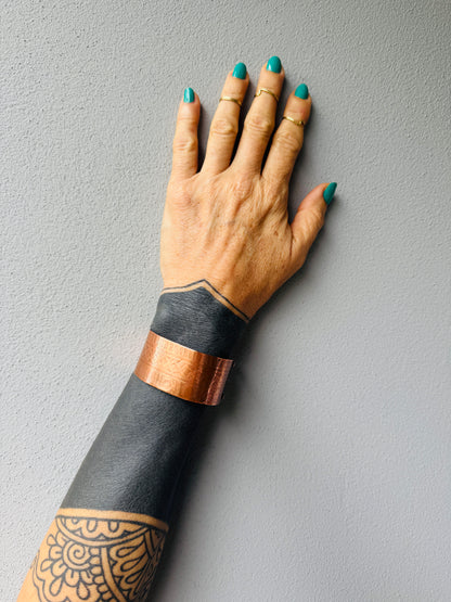 TRIBAL ETCHED COPPER CUFF BRACELET