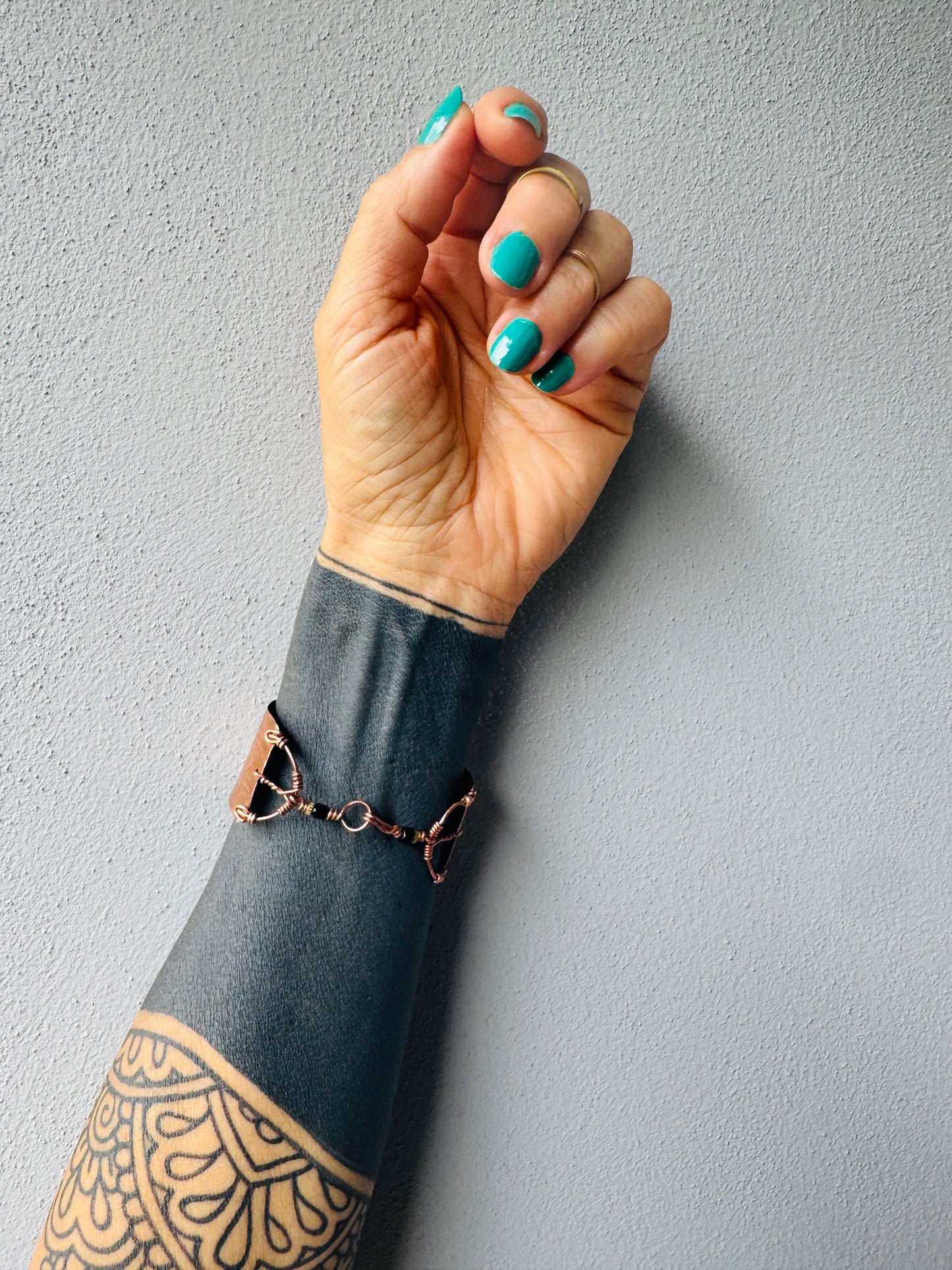 TRIBAL ETCHED COPPER CUFF BRACELET