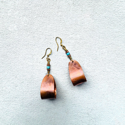 LOOP ETCHED COPPER EARRINGS - sample sale