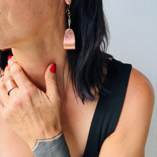 LOOP ETCHED COPPER EARRINGS - sample sale