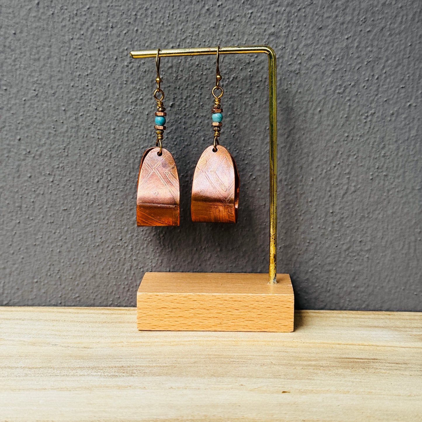 LOOP ETCHED COPPER EARRINGS - sample sale