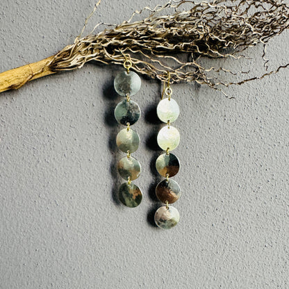 LONG SILVER CIRCLE EARRINGS