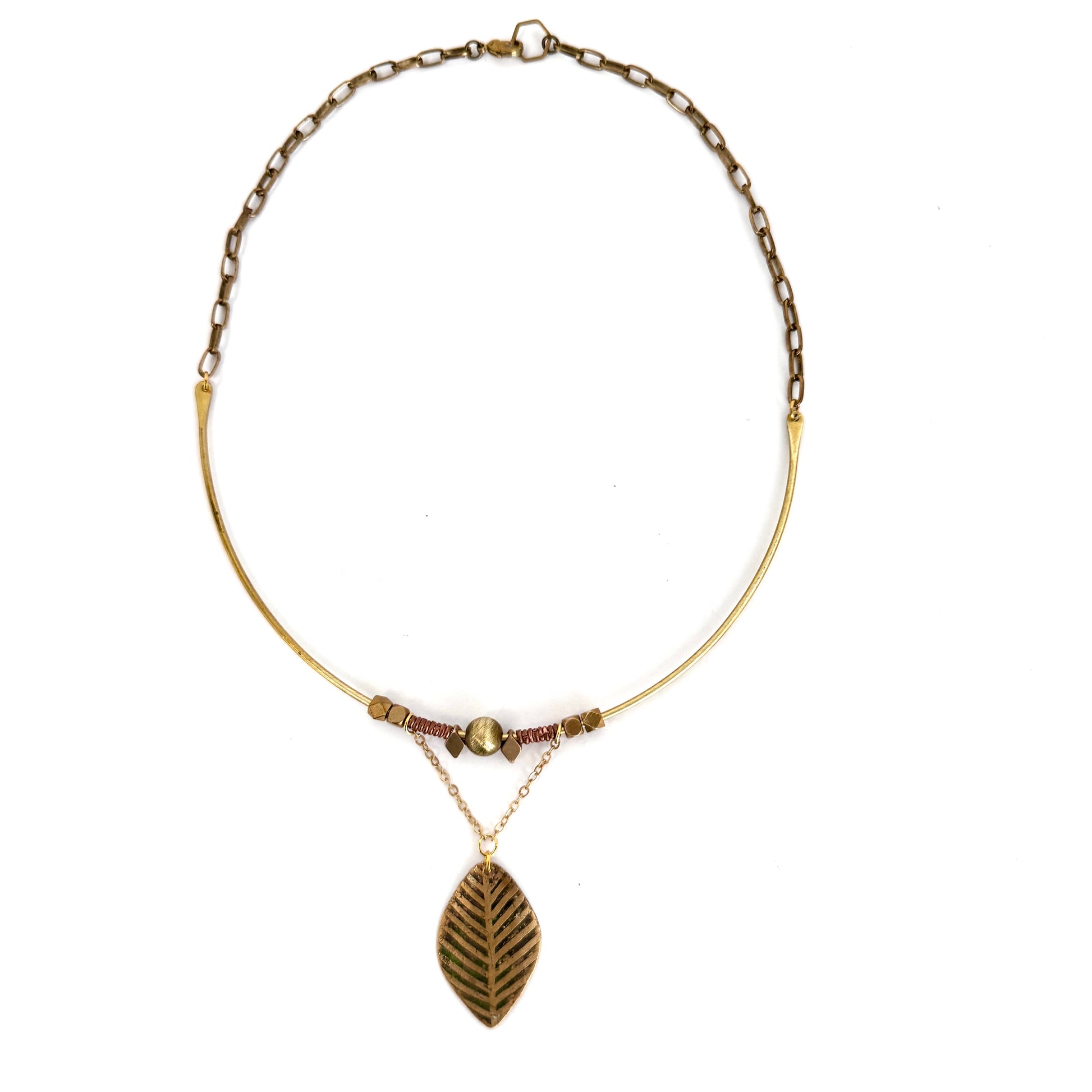 ETCHED TRIBAL LEAF NECKLACE HANDMADE – Urban Eclectic Jewelry