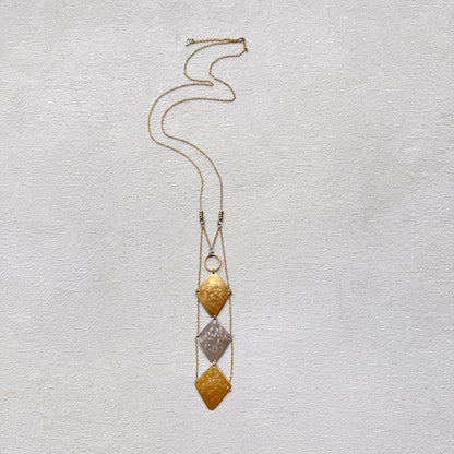 STACKED MIXED METAL RHOMBUS NECKLACE – MIXED METAL