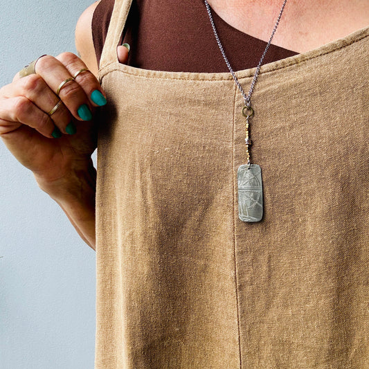 ETCHED SILVER Y NECKLACE - end of season sale