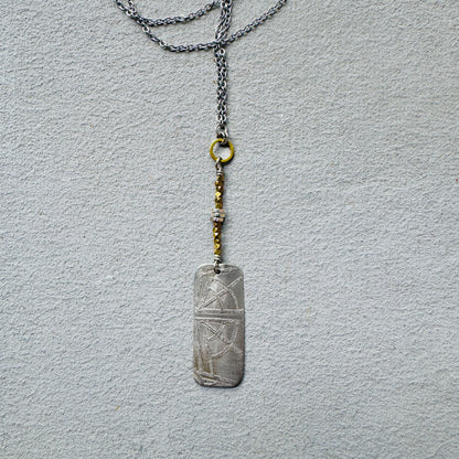 ETCHED SILVER Y NECKLACE - end of season sale