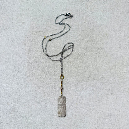 ETCHED SILVER Y NECKLACE - end of season sale