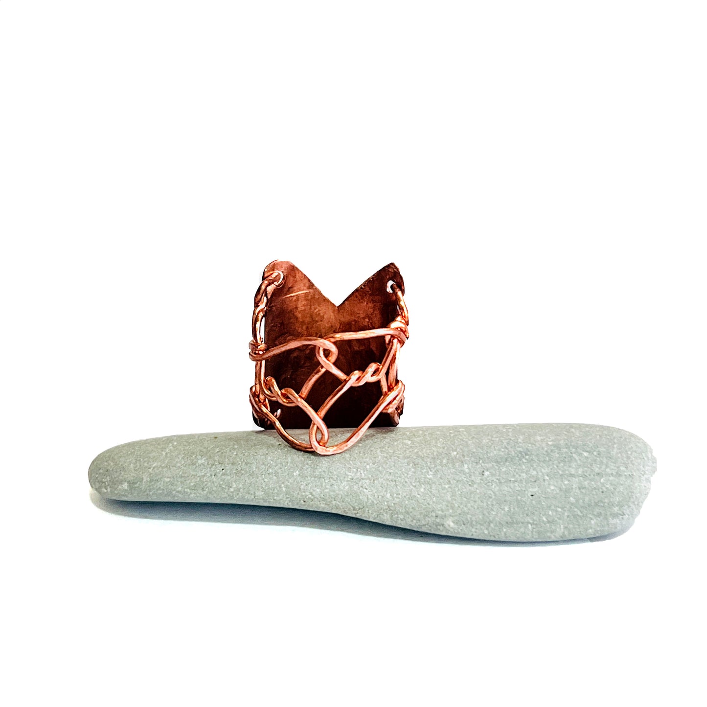 STAMPED COPPER SHIELD RING