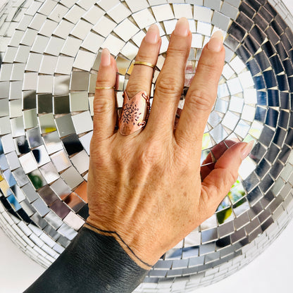 STAMPED COPPER SHIELD RING