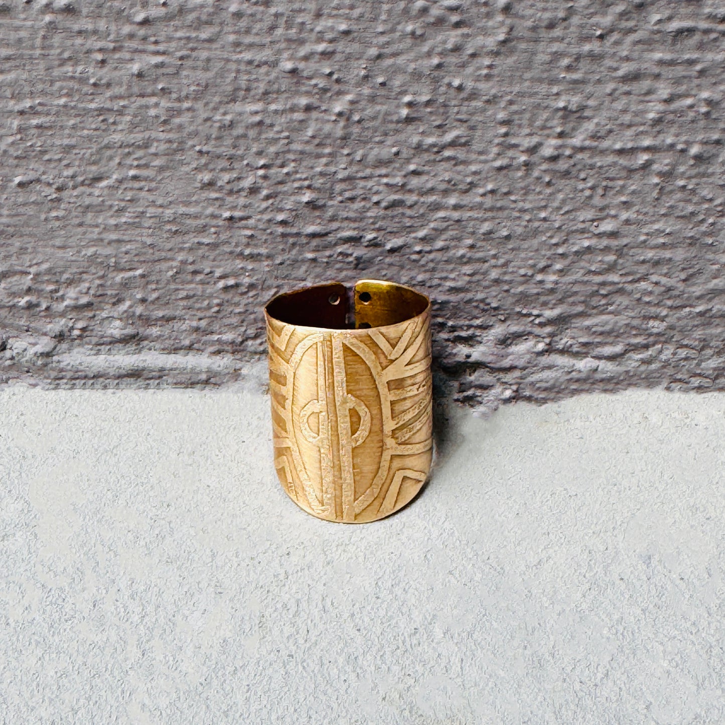BRASS TRIBAL SUN RING