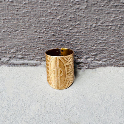 BRASS TRIBAL SUN RING