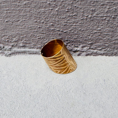 BRASS TRIBAL SUN RING