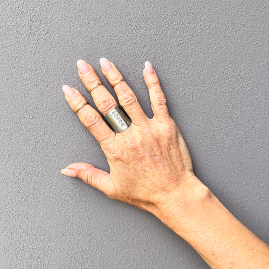 SILVER STAMPED RING